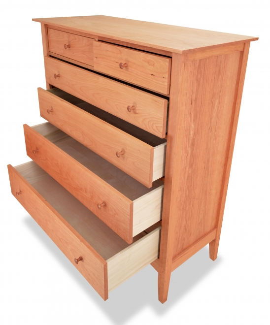 Canterbury 6 Drawer Chest 48" wideCherry Maple Corner Woodworks